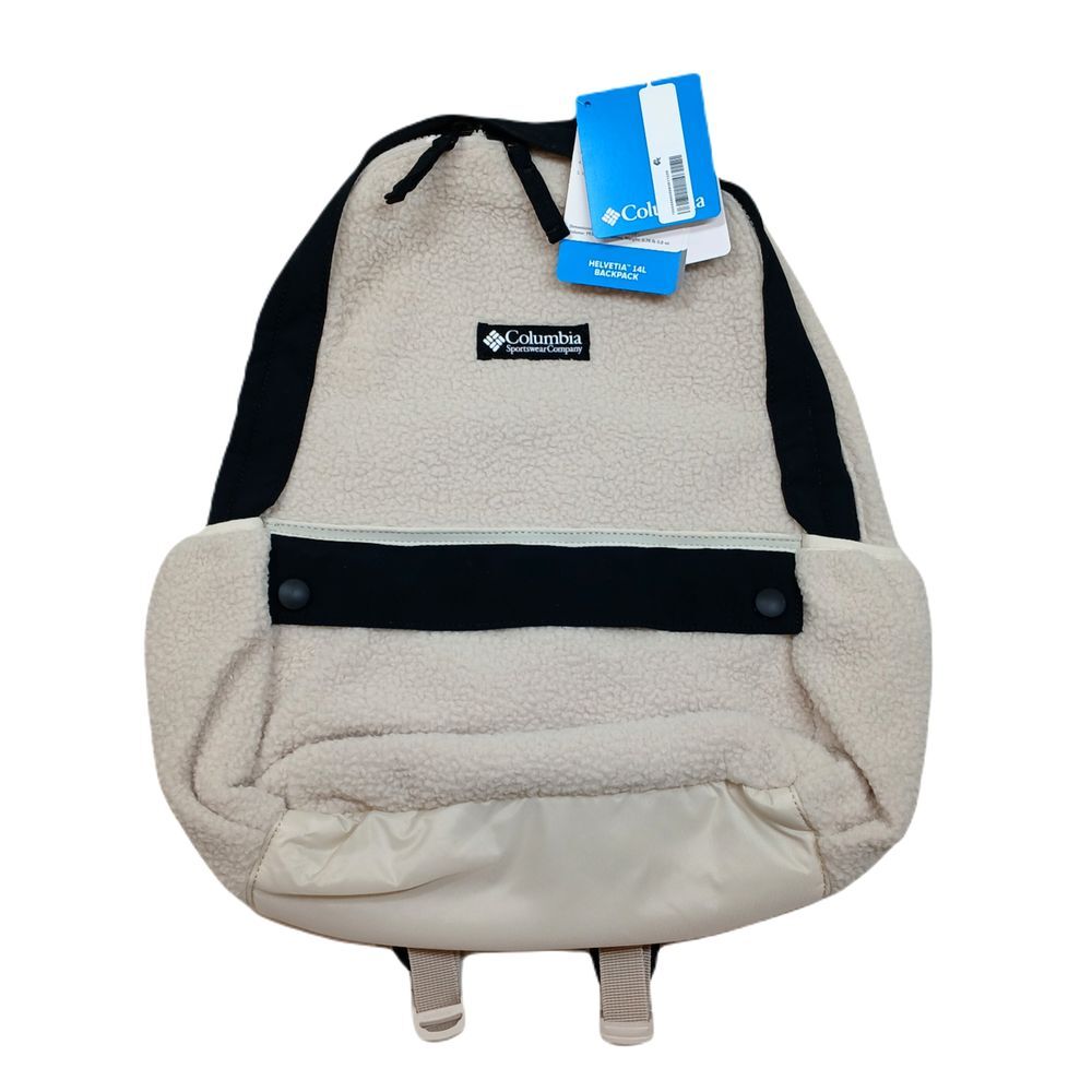 Columbia Helvetia 14L Backpack Womens Unisex‎ Stone Ivory White Sherpa $65 NEW